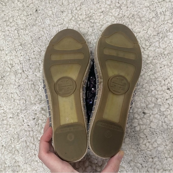 Tory Burch Purple Sequin Glitter Espadrilles 6 - Picture 7 of 10